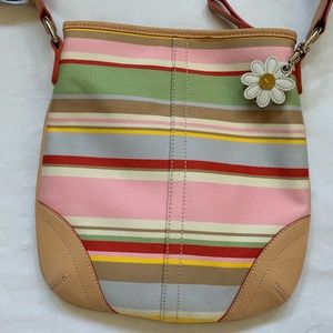 Y2K/ 90s Coach striped pastel Hampton crossbody